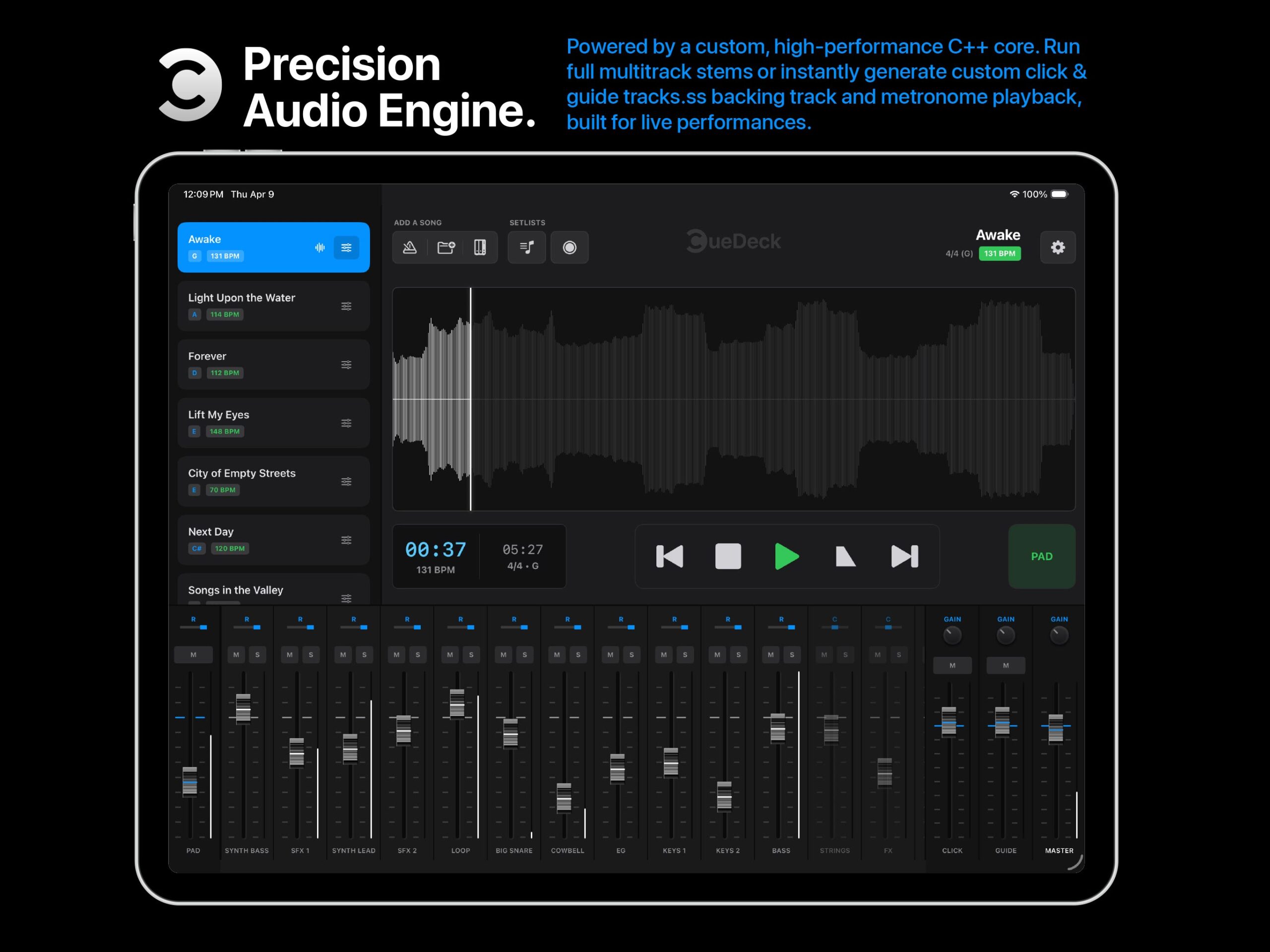 CueDeck: Live Backing Tracks & Stem Player